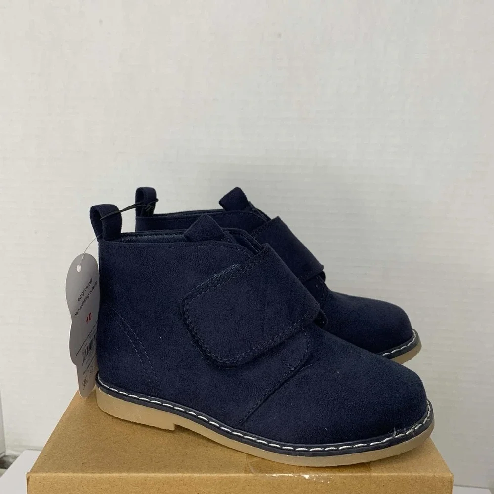 Wonder Nation Boy's Size 10 Blue Suede Shoes Easy On And Off Navy Blue